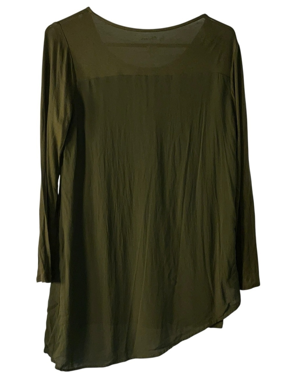 Chico's Olive Green Asymmetric Long-Sleeve Tee - Picture 5 of 7